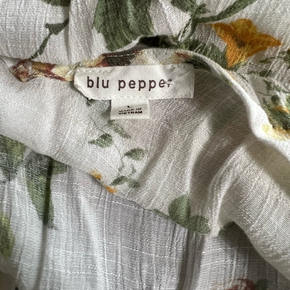 Blu Pepper Gold and Pink Ruffled Tiered Midi Dress - Picture 3 of 4